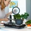 imageOVENTE Electric Countertop Single Burner 1000W Cooktop with 6quot Stainless Steel Coil Hot Plate 5 Level Temperature Control Indicator Light Compact Cooking Stove and Easy to Clean Silver BGC101SBGC102B  Black