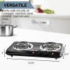 imageOVENTE Electric Countertop Single Burner 1000W Cooktop with 6quot Stainless Steel Coil Hot Plate 5 Level Temperature Control Indicator Light Compact Cooking Stove and Easy to Clean Silver BGC101SBGC102B  Black
