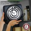imageOVENTE Electric Countertop Single Burner 1000W Cooktop with 6quot Stainless Steel Coil Hot Plate 5 Level Temperature Control Indicator Light Compact Cooking Stove and Easy to Clean Silver BGC101SBGC101B  Black