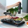 imageOVENTE Electric Countertop Single Burner 1000W Cooktop with 6quot Stainless Steel Coil Hot Plate 5 Level Temperature Control Indicator Light Compact Cooking Stove and Easy to Clean Silver BGC101SBGC102B  Black
