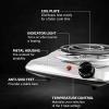 imageOVENTE Electric Countertop Single Burner 1000W Cooktop with 6quot Stainless Steel Coil Hot Plate 5 Level Temperature Control Indicator Light Compact Cooking Stove and Easy to Clean Silver BGC101SBGC101S  Silver