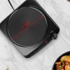 imageOVENTE Electric Countertop Single Burner 1000W Cooktop with 725 Inch Cast Iron Hot Plate 5 Level Temperature Control Compact Cooking Stove and Easy to Clean Stainless Steel Base Black BGS101BBGS101B  Black