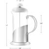 imageOVENTE French Press Coffee Maker 20 Ounce 4 Level Stainless Steel Filter System Borosilicate Heat Resistant Glass Carafe with Free Measuring Scoop Silver FSL20S12 Ounce