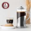 imageOVENTE French Press Coffee Maker 20 Ounce 4 Level Stainless Steel Filter System Borosilicate Heat Resistant Glass Carafe with Free Measuring Scoop Silver FSL20S20 Ounce