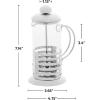imageOVENTE French Press Coffee Maker 20 Ounce 4 Level Stainless Steel Filter System Borosilicate Heat Resistant Glass Carafe with Free Measuring Scoop Silver FSL20S12 Ounce