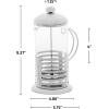 imageOVENTE French Press Coffee Maker 20 Ounce 4 Level Stainless Steel Filter System Borosilicate Heat Resistant Glass Carafe with Free Measuring Scoop Silver FSL20S34 Ounce