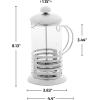 imageOVENTE French Press Coffee Maker 20 Ounce 4 Level Stainless Steel Filter System Borosilicate Heat Resistant Glass Carafe with Free Measuring Scoop Silver FSL20S20 Ounce