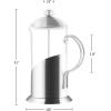 imageOVENTE French Press Coffee Maker 20 Ounce 4 Level Stainless Steel Filter System Borosilicate Heat Resistant Glass Carafe with Free Measuring Scoop Silver FSL20S34 Ounce