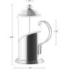imageOVENTE French Press Coffee Maker 20 Ounce 4 Level Stainless Steel Filter System Borosilicate Heat Resistant Glass Carafe with Free Measuring Scoop Silver FSL20S20 Ounce