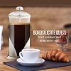 imageOVENTE French Press Coffee Maker 20 Ounce 4 Level Stainless Steel Filter System Borosilicate Heat Resistant Glass Carafe with Free Measuring Scoop Silver FSL20S34 Ounce