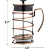 imageOVENTE French Press Coffee Maker 20 Ounce 4 Level Stainless Steel Filter System ampamp Heat Resistant Borosilicate Glass Scoop Included Copper FSF20CFSW34C