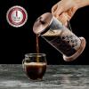 imageOVENTE French Press Coffee Maker 20 Ounce 4 Level Stainless Steel Filter System ampamp Heat Resistant Borosilicate Glass Scoop Included Copper FSF20CFSF20C