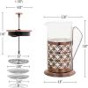 imageOVENTE French Press Coffee Maker 20 Ounce 4 Level Stainless Steel Filter System ampamp Heat Resistant Borosilicate Glass Scoop Included Copper FSF20CFSF34C