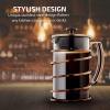 imageOVENTE French Press Coffee Maker 20 Ounce 4 Level Stainless Steel Filter System ampamp Heat Resistant Borosilicate Glass Scoop Included Copper FSF20CFSW27C