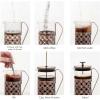 imageOVENTE French Press Coffee Maker 20 Ounce 4 Level Stainless Steel Filter System ampamp Heat Resistant Borosilicate Glass Scoop Included Copper FSF20CFSF20C