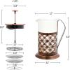 imageOVENTE French Press Coffee Maker 20 Ounce 4 Level Stainless Steel Filter System ampamp Heat Resistant Borosilicate Glass Scoop Included Copper FSF20CFSF20C