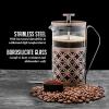 imageOVENTE French Press Coffee Maker 20 Ounce 4 Level Stainless Steel Filter System ampamp Heat Resistant Borosilicate Glass Scoop Included Copper FSF20CFSF20C