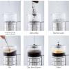 imageOVENTE French Press Coffee Maker 27 Ounce 4 Level Stainless Steel Filter System ampamp Heat Resistant Borosilicate Glass Portable Pitcher for Travel Gift Easy Clean Carafe w Scoop Silver FSS27PFSS34P