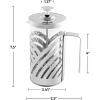 imageOVENTE French Press Coffee Maker 27 Ounce 4 Level Stainless Steel Filter System ampamp Heat Resistant Borosilicate Glass Portable Pitcher for Travel Gift Easy Clean Carafe w Scoop Silver FSS27PFSD20P