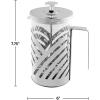 imageOVENTE French Press Coffee Maker 27 Ounce 4 Level Stainless Steel Filter System ampamp Heat Resistant Borosilicate Glass Portable Pitcher for Travel Gift Easy Clean Carafe w Scoop Silver FSS27PFSD27P
