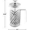 imageOVENTE French Press Coffee Maker 27 Ounce 4 Level Stainless Steel Filter System ampamp Heat Resistant Borosilicate Glass Portable Pitcher for Travel Gift Easy Clean Carafe w Scoop Silver FSS27PFSD12P