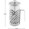 imageOVENTE French Press Coffee Maker 27 Ounce 4 Level Stainless Steel Filter System ampamp Heat Resistant Borosilicate Glass Portable Pitcher for Travel Gift Easy Clean Carafe w Scoop Silver FSS27PFSD34P