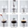 imageOVENTE French Press Coffee Maker 27 Ounce 4 Level Stainless Steel Filter System ampamp Heat Resistant Borosilicate Glass Portable Pitcher for Travel Gift Easy Clean Carafe w Scoop Silver FSS27PFSS27P