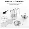 imageOVENTE French Press Coffee Maker 27 Ounce 4 Level Stainless Steel Filter System ampamp Heat Resistant Borosilicate Glass Portable Pitcher for Travel Gift Easy Clean Carafe w Scoop Silver FSS27PFSD27P