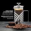 imageOVENTE French Press Coffee Maker 27 Ounce 4 Level Stainless Steel Filter System ampamp Heat Resistant Borosilicate Glass Portable Pitcher for Travel Gift Easy Clean Carafe w Scoop Silver FSS27PFSD12P