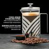 imageOVENTE French Press Coffee Maker 27 Ounce 4 Level Stainless Steel Filter System ampamp Heat Resistant Borosilicate Glass Portable Pitcher for Travel Gift Easy Clean Carafe w Scoop Silver FSS27PFSD27P