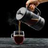 imageOVENTE French Press Coffee Maker 34 Ounce Heat Resistant Borosilicate Glass with 4 Filter StainlessSteel System BPAFree Portable Pitcher Perfect for Hot ampamp Cold Brew Red FPT34RFPW  Black