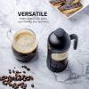imageOVENTE French Press Coffee Maker 34 Ounce Heat Resistant Borosilicate Glass with 4 Filter StainlessSteel System BPAFree Portable Pitcher Perfect for Hot ampamp Cold Brew Red FPT34RFPB  Black