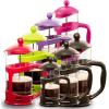 imageOVENTE French Press Coffee Maker 34 Ounce Heat Resistant Borosilicate Glass with 4 Filter StainlessSteel System BPAFree Portable Pitcher Perfect for Hot ampamp Cold Brew Red FPT34RFPT  Black