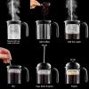 imageOVENTE French Press Coffee Maker 34 Ounce Heat Resistant Borosilicate Glass with 4 Filter StainlessSteel System BPAFree Portable Pitcher Perfect for Hot ampamp Cold Brew Red FPT34RFPB  Black