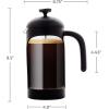 imageOVENTE French Press Coffee Maker 34 Ounce Heat Resistant Borosilicate Glass with 4 Filter StainlessSteel System BPAFree Portable Pitcher Perfect for Hot ampamp Cold Brew Red FPT34RFPB  Black