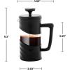 imageOVENTE French Press Coffee Maker 34 Ounce Heat Resistant Borosilicate Glass with 4 Filter StainlessSteel System BPAFree Portable Pitcher Perfect for Hot ampamp Cold Brew Red FPT34RFPW  Black