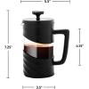 imageOVENTE French Press Coffee Maker 34 Ounce Heat Resistant Borosilicate Glass with 4 Filter StainlessSteel System BPAFree Portable Pitcher Perfect for Hot ampamp Cold Brew Red FPT34RFPW  Black