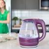 imageOVENTE Glass Electric Kettle Hot Water Boiler 15 Liter Borosilicate Glass Fast Boiling Countertop Heater  BPA Free Auto Shut Off Instant Water Heater Kettle for Coffee ampamp Tea Maker  Green KG83GPurple