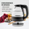 imageOVENTE Glass Electric Kettle Hot Water Boiler 15 Liter Borosilicate Glass Fast Boiling Countertop Heater  BPA Free Auto Shut Off Instant Water Heater Kettle for Coffee ampamp Tea Maker  Green KG83GBlack