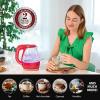 imageOVENTE Glass Electric Kettle Hot Water Boiler 15 Liter Borosilicate Glass Fast Boiling Countertop Heater  BPA Free Auto Shut Off Instant Water Heater Kettle for Coffee ampamp Tea Maker  Green KG83GRed