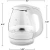 imageOVENTE Glass Electric Kettle Hot Water Boiler 15 Liter Borosilicate Glass Fast Boiling Countertop Heater  BPA Free Auto Shut Off Instant Water Heater Kettle for Coffee ampamp Tea Maker  Green KG83GWhite