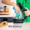 imageOVENTE Glass Electric Kettle Hot Water Boiler 15 Liter Borosilicate Glass Fast Boiling Countertop Heater  BPA Free Auto Shut Off Instant Water Heater Kettle for Coffee ampamp Tea Maker  Green KG83GBlack