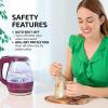 imageOVENTE Glass Electric Kettle Hot Water Boiler 15 Liter Borosilicate Glass Fast Boiling Countertop Heater  BPA Free Auto Shut Off Instant Water Heater Kettle for Coffee ampamp Tea Maker  Green KG83GPurple