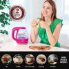 imageOVENTE Glass Electric Kettle Hot Water Boiler 15 Liter Borosilicate Glass Fast Boiling Countertop Heater  BPA Free Auto Shut Off Instant Water Heater Kettle for Coffee ampamp Tea Maker  Green KG83GFuchsia