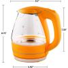 imageOVENTE Glass Electric Kettle Hot Water Boiler 15 Liter Borosilicate Glass Fast Boiling Countertop Heater  BPA Free Auto Shut Off Instant Water Heater Kettle for Coffee ampamp Tea Maker  Green KG83GOrange