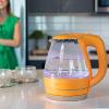 imageOVENTE Glass Electric Kettle Hot Water Boiler 15 Liter Borosilicate Glass Fast Boiling Countertop Heater  BPA Free Auto Shut Off Instant Water Heater Kettle for Coffee ampamp Tea Maker  Green KG83GOrange