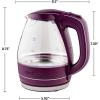 imageOVENTE Glass Electric Kettle Hot Water Boiler 15 Liter Borosilicate Glass Fast Boiling Countertop Heater  BPA Free Auto Shut Off Instant Water Heater Kettle for Coffee ampamp Tea Maker  Green KG83GPurple