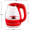 imageOVENTE Glass Electric Kettle Hot Water Boiler 15 Liter Borosilicate Glass Fast Boiling Countertop Heater  BPA Free Auto Shut Off Instant Water Heater Kettle for Coffee ampamp Tea Maker  Green KG83GRed