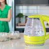 imageOVENTE Glass Electric Kettle Hot Water Boiler 15 Liter Borosilicate Glass Fast Boiling Countertop Heater  BPA Free Auto Shut Off Instant Water Heater Kettle for Coffee ampamp Tea Maker  Green KG83GGreen