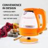 imageOVENTE Glass Electric Kettle Hot Water Boiler 15 Liter Borosilicate Glass Fast Boiling Countertop Heater  BPA Free Auto Shut Off Instant Water Heater Kettle for Coffee ampamp Tea Maker  Green KG83GOrange